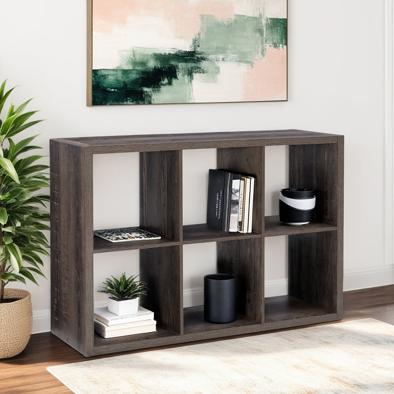 Chrisine Cube Bookcase, (6 tablettes) H 44 po x l 30 po x P 13 po, Espresso