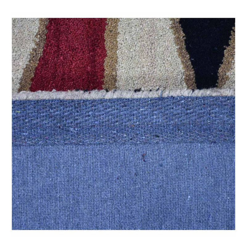 Tapis écologiques en laine touffetée à la main Mullett 9 x 12 - rectangulaire, multicolore, design moderne contemporain, tapis antidérapants épais faits à la main pour salon, chambre à coucher