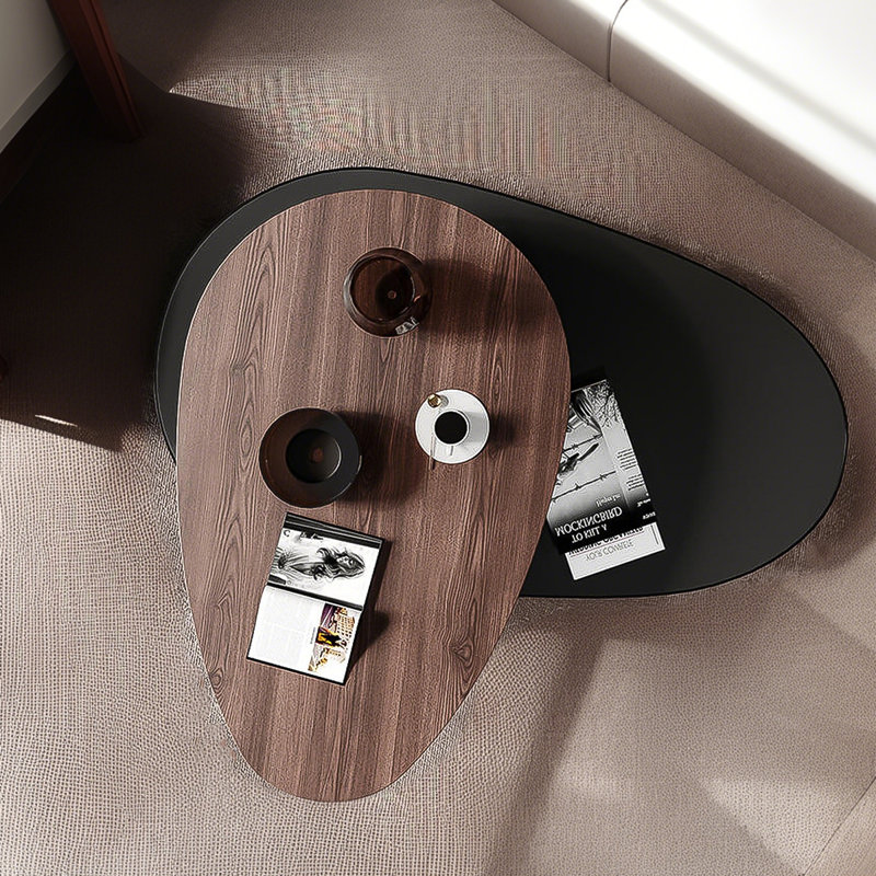 51.18"Retro Minimalist Oval Coffee Table