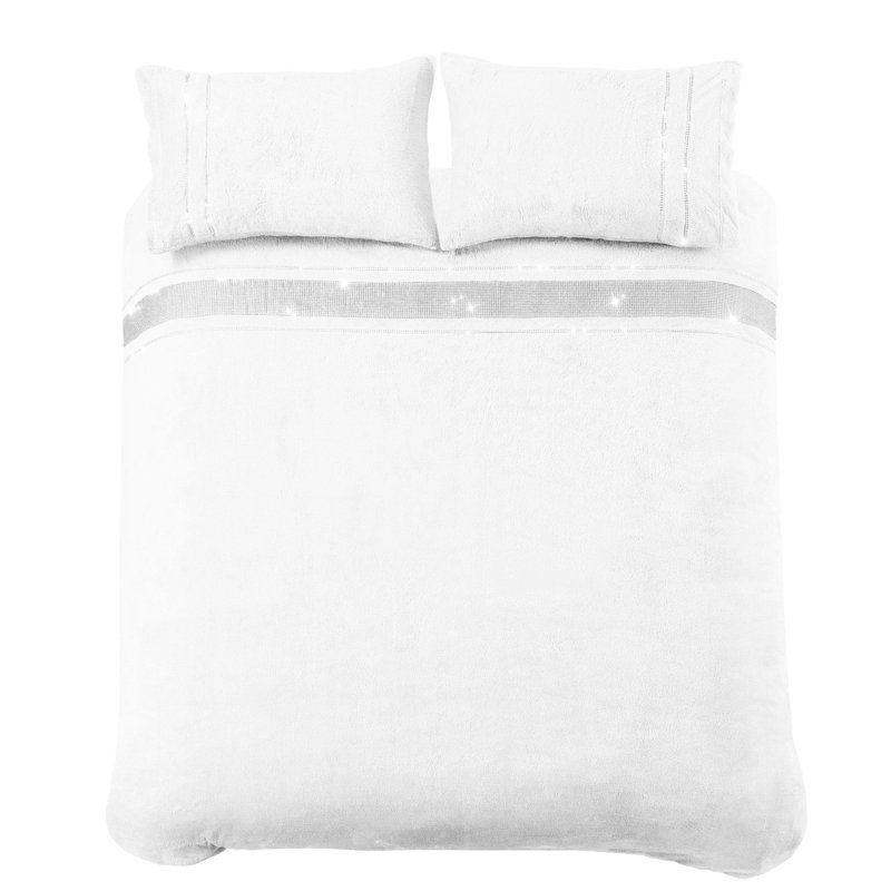 Polyester No Pattern Duvet Cover Set with Pillowcases, Double Duvet Cover Set + 2 Pillowcases, Pink