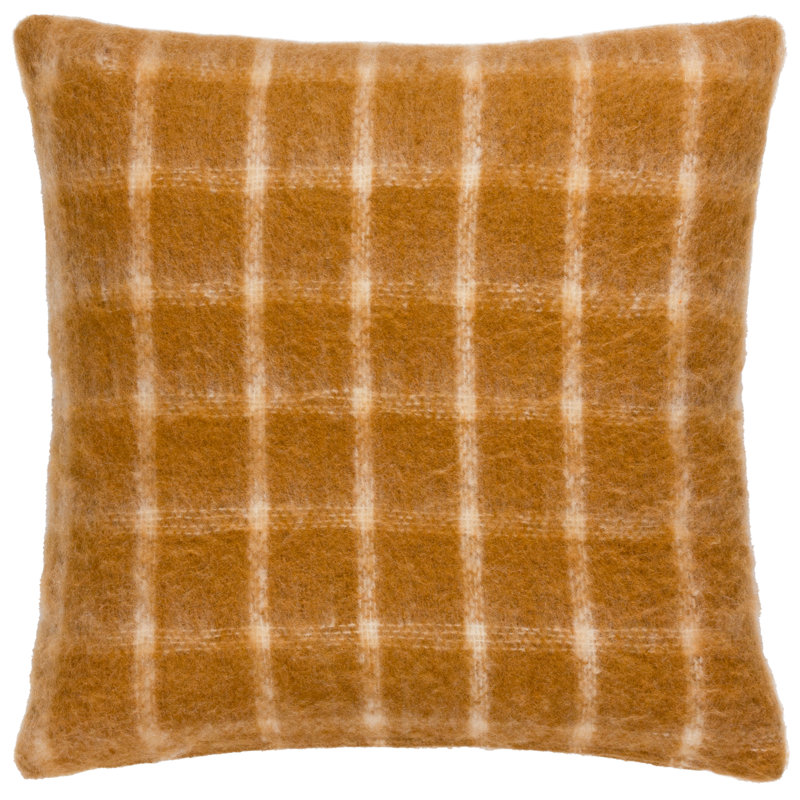 Yarrow Check Square Cushion, Ginger