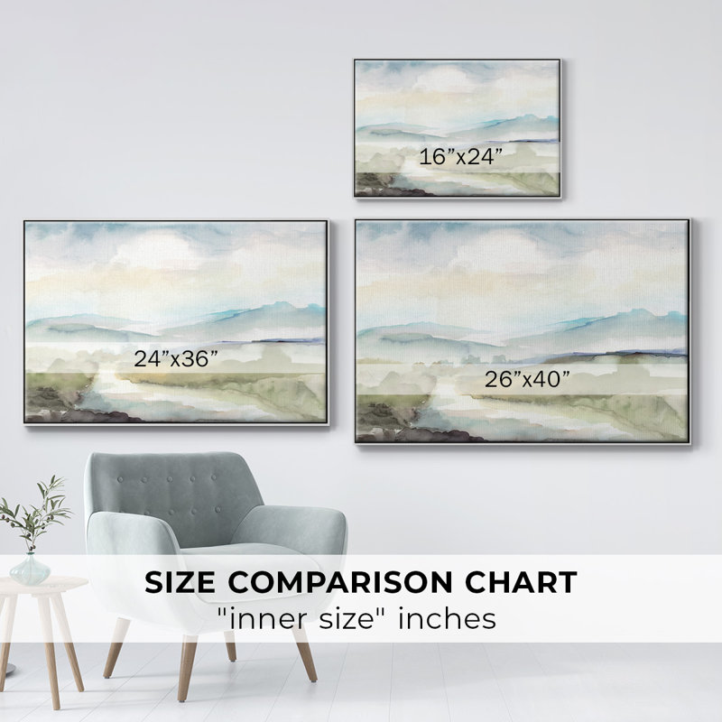 Sleepy Stream, reproduction d'art sur toile, H 25 po x l 37 po x P 2 po, Blanc
