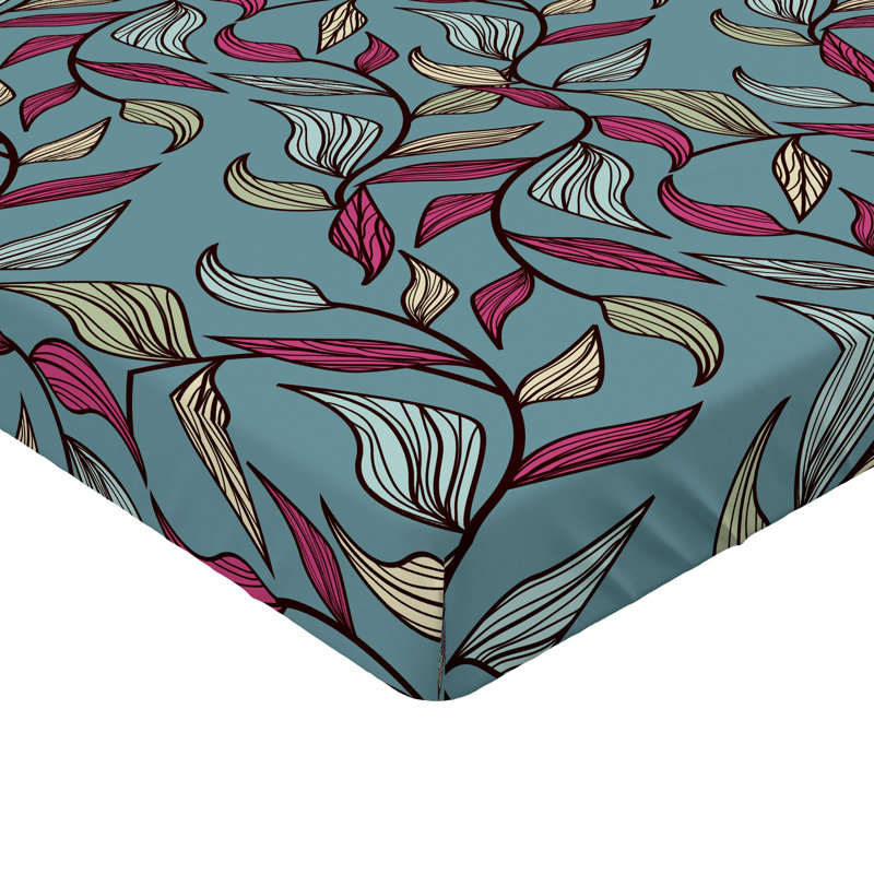 Drap-housse à motif de feuilles géométriques Ambesonne, Twin Fitted Sheet