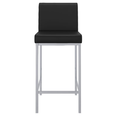 Lesli 26" Counter Stool, Set Of 2, In Black And Chrome