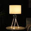 Lampe de table en métal argenté 26,25 po Mid-Century Birgit