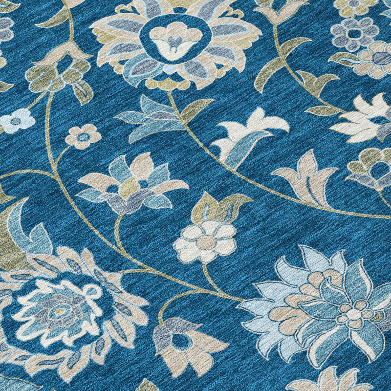 Machine Washable Indoor/Outdoor Chayden ACN1006 Navy 2'6" x 3'10" Rug, Rectangle 2'6" x 3'10"