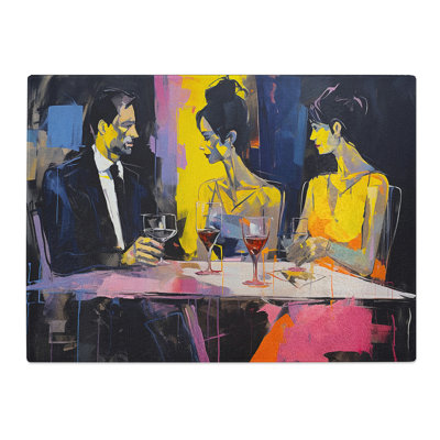 Cocktail Gestural  Glass Chopping Board
