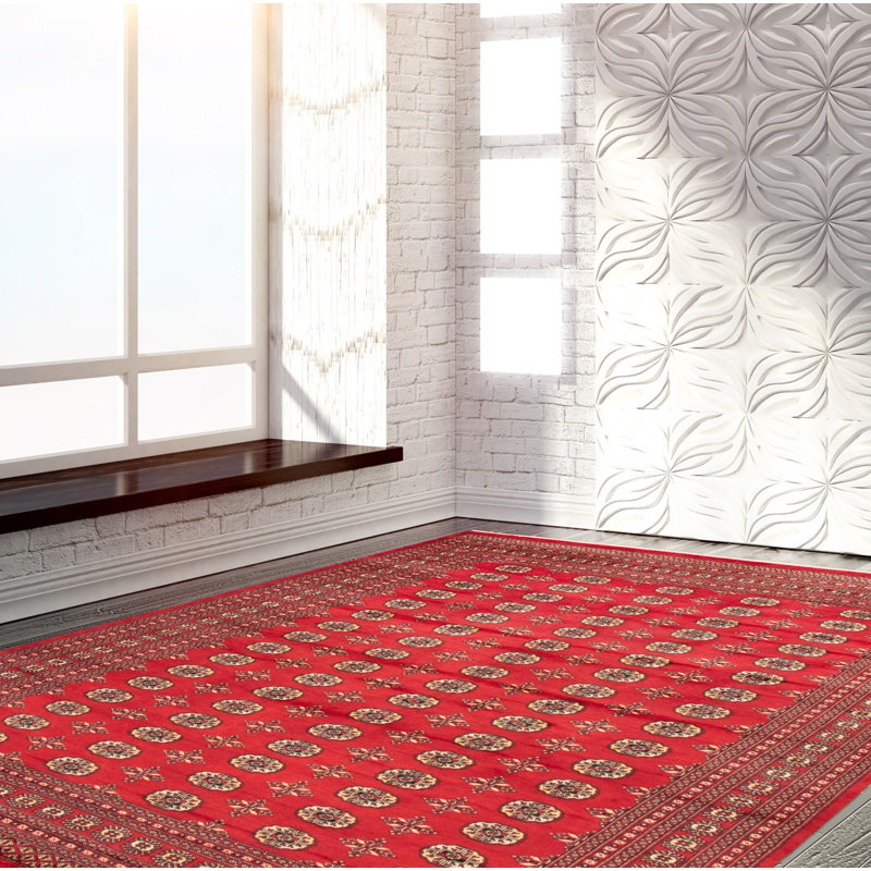 Tapis rouge Finha Peshawar Bokhara 8 pi 2 po x 10 pi 5 po