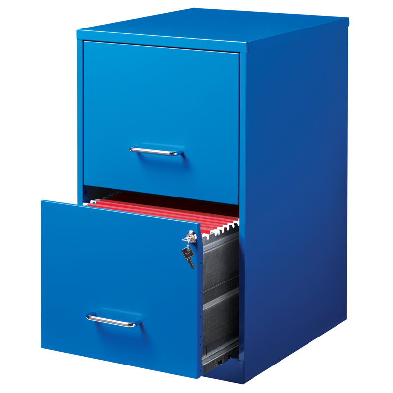 Damiyon 14.25'' Wide 2 -Drawer Steel File Cabinet, Blue