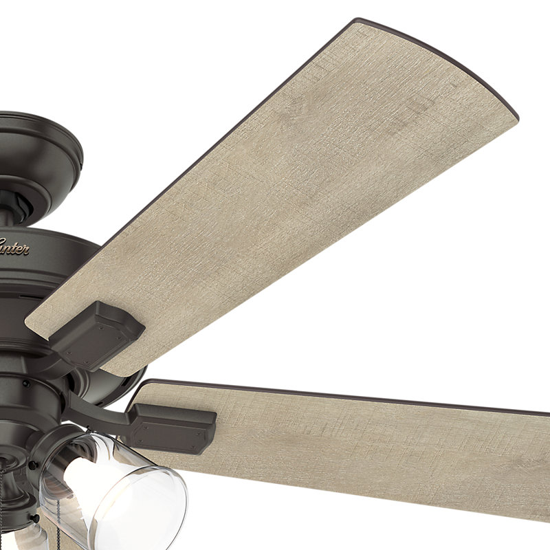Hunter Crestfield Low Profile 52" Bronze Ceiling Fan with LED Lights