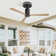52 Inch Flush Mount Ceiling Fan with LED Light and Remote Control