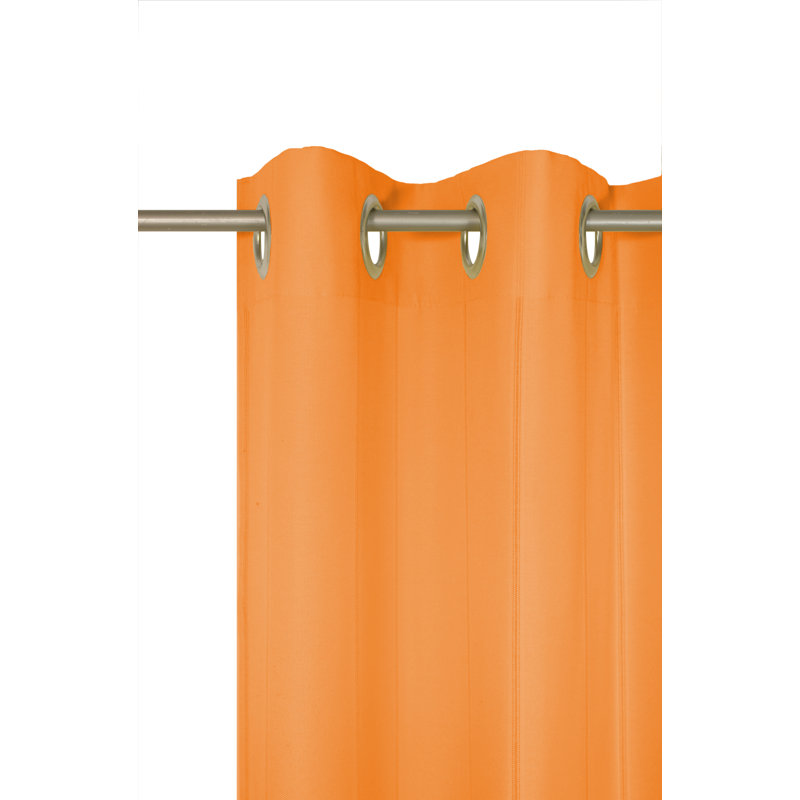 Pearce Polyester Semi Sheer Curtain Single Panel, Orange, 145cm Width x 132cm Drop