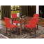 Ensemble de table de salle à manger 5 pièces moderne comprenant une table rectangulaire en bois avec feuille papillon et 4 chaises rembourrées en tissu de lin, 36 x 54 pouces, acajou-1185063928-1186241645