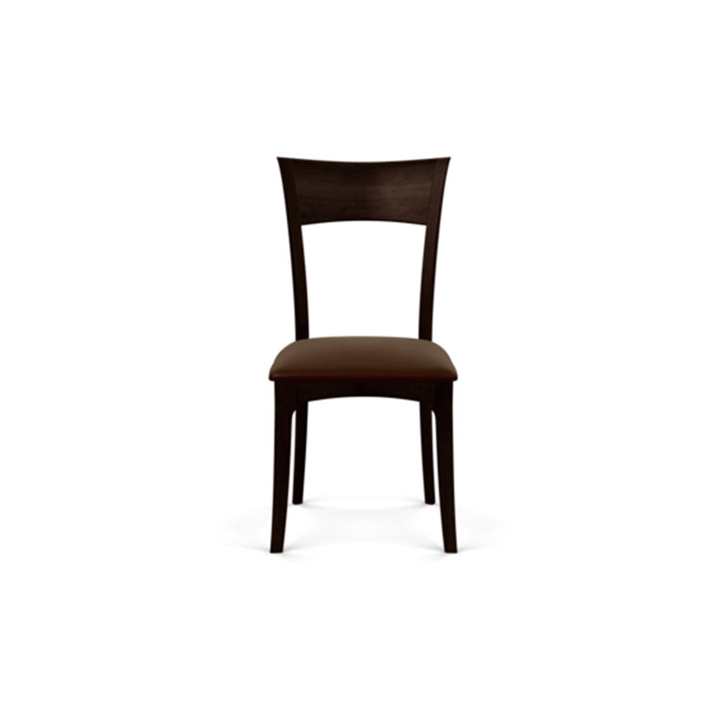 Ingrid Upholstered Dining Chair, Smoke Cherry, Coffee Leather