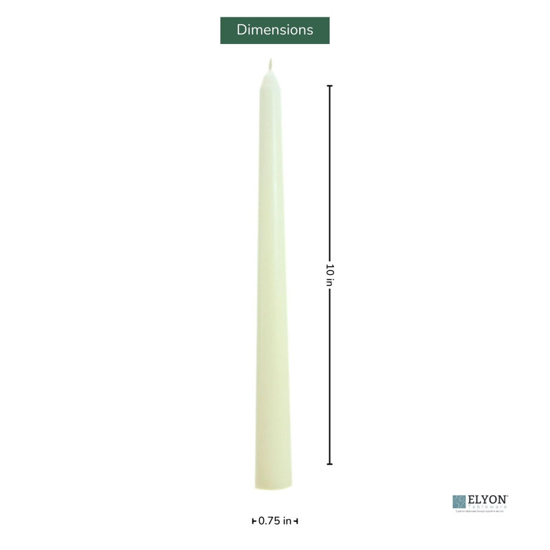 50 Piece Unscented Taper Candle Set, Ivory