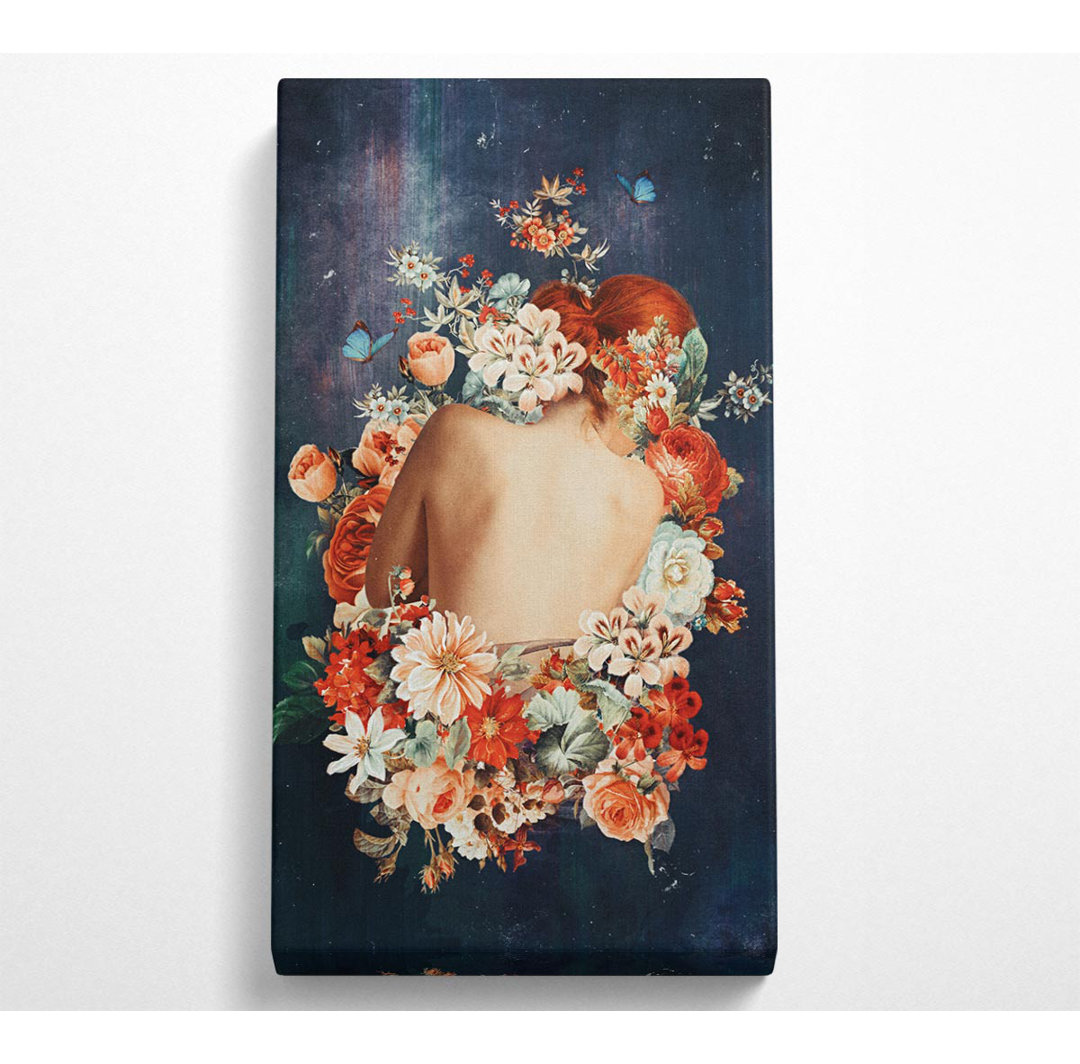 Gehlen Floral Woman Illustration - Leinwandbilder Panorama Kunstdrucke