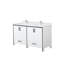 Ensemble de meuble-lavabo double l 60 po x P 22 po, plateau en marbre de culture et robinet-1126234353
