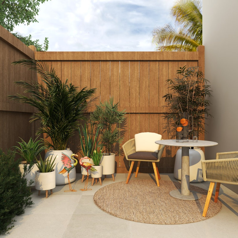 Ensemble de statue de flamant rose en métal 2 pièces Albritton