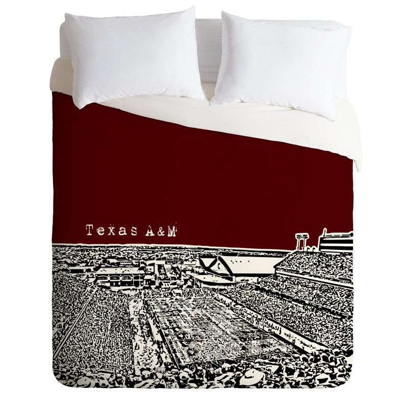 Ensemble de housse de couette Texas A and M Maroon, Housse de couette pour très grand lit et 2 très 