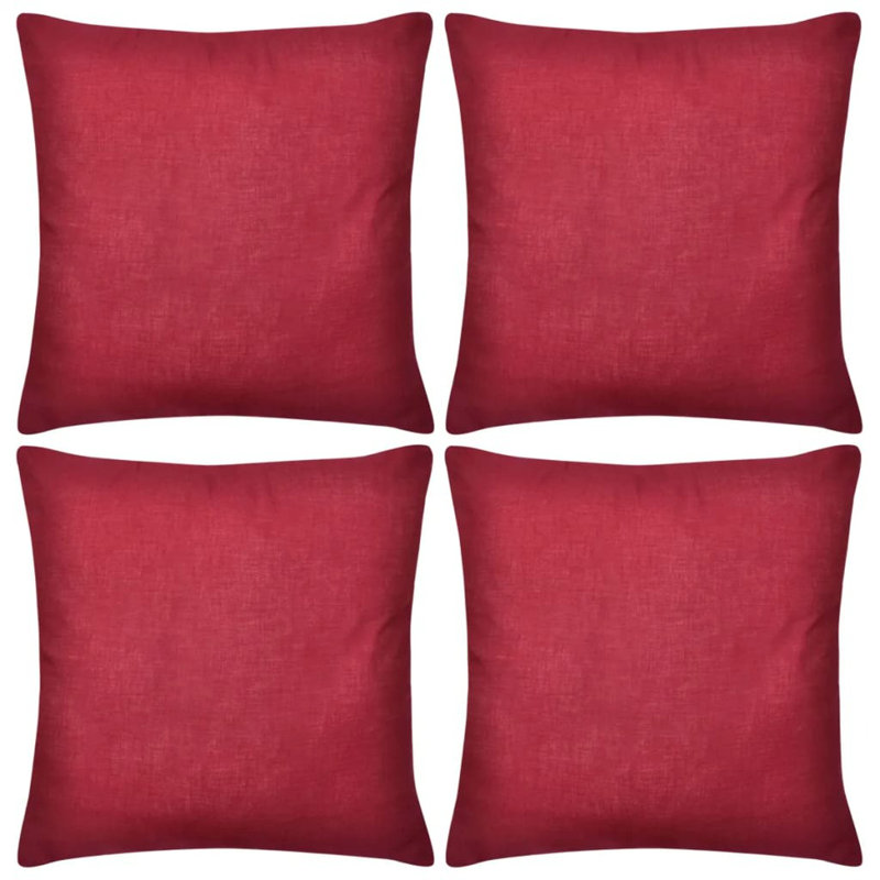 Cushion Covers Cotton Pillow Case Square Sofa, 80 x 80cm , Burgundy