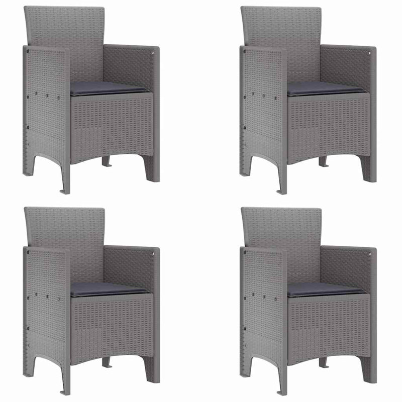 Patio Dining Side Chair, Light Grey, Khaki