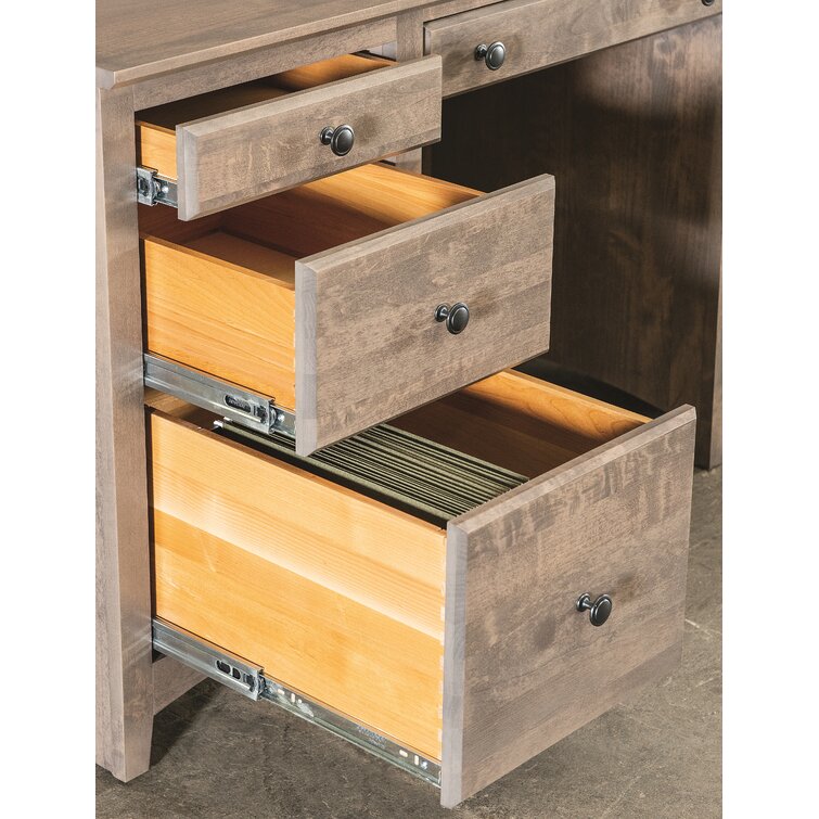 Malani 4 Drawer Solid Wood Desk Foundry Select Color: Unfinished