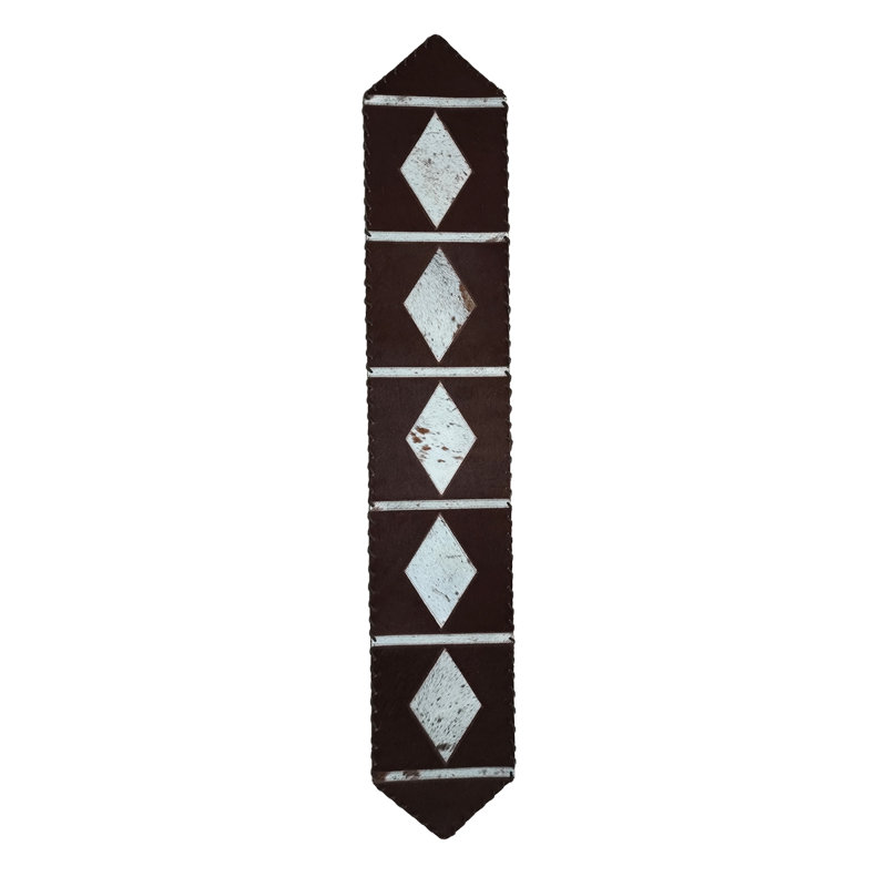 Light Diamond Cowhide Table Runner, 96" L x 12" D