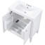 Meuble-lavabo de style rétro de 30 po en blanc, avec portes silencieuses à fermeture lente, tablette réglable, grand espace de rangement, trous de robinet pré-percés, protection contre le débordement blanc moderne avec lavabo en céramique,