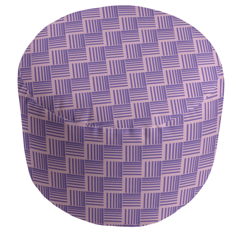repose-pieds à rayures classic basketweave, Rose / mauve