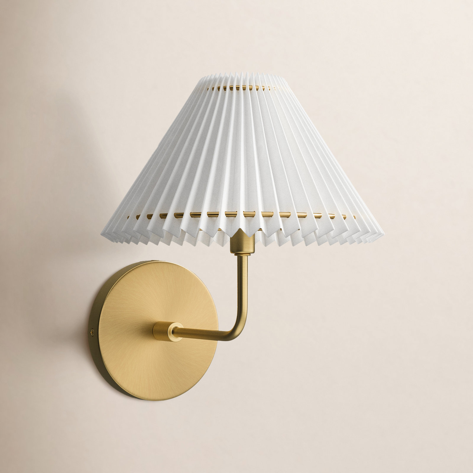 Pearson Single Light Armed Sconce, Natural Brass