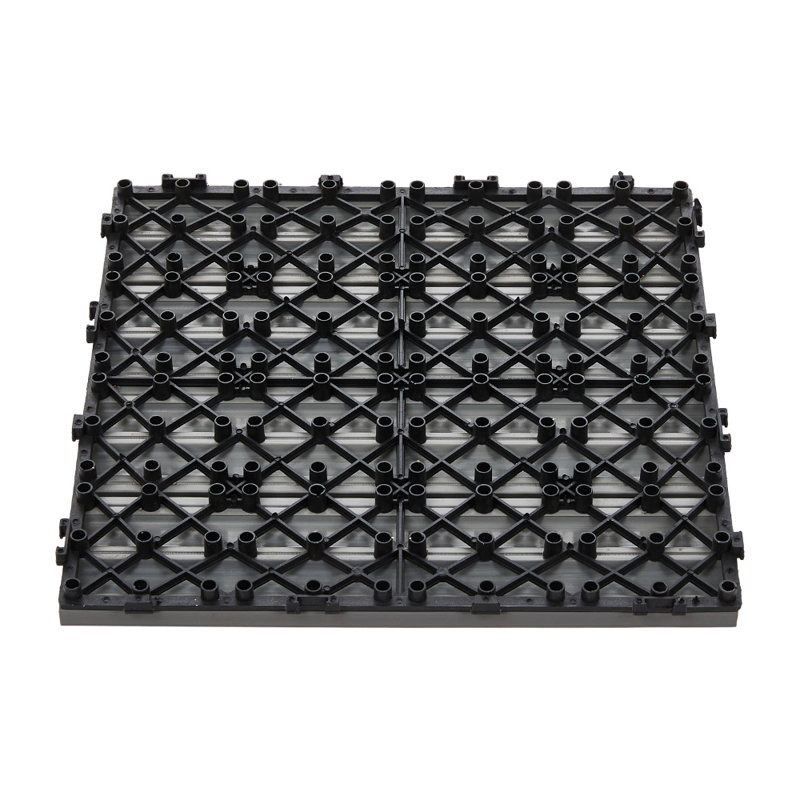 30cm L x 30cm W Plastic Interlocking Deck Deck Tile Kit, Light Grey
