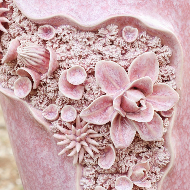 Vases de table en céramique rose trompette