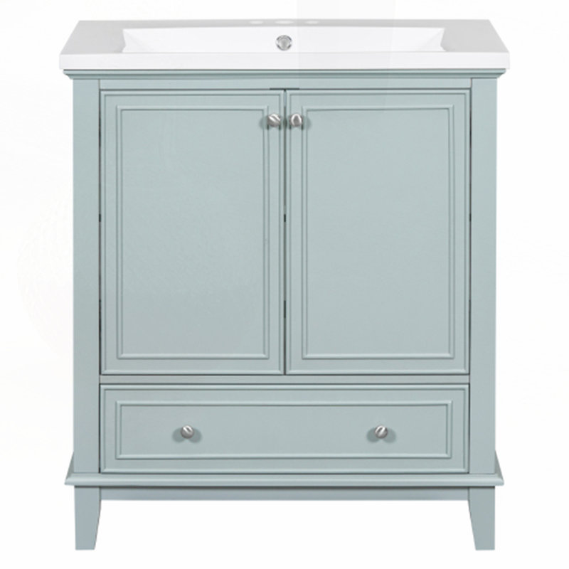 Meuble-lavabo 30 po avec lavabo, Vert / doré
