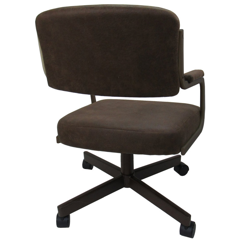 Chaise avec accoudoirs Craner en brun foncé, Brun