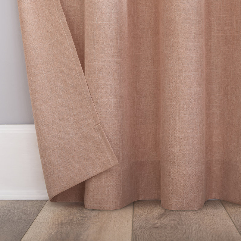 Panneau de rideau simple semi-transparent en polyester - Basics by Wayfair ™, Rose eau de rose, L 40 po x L 84 po