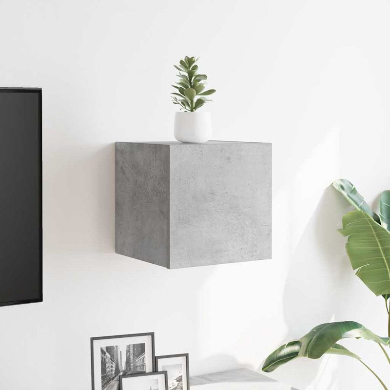 30cm H Media Cabinet, Concrete Grey