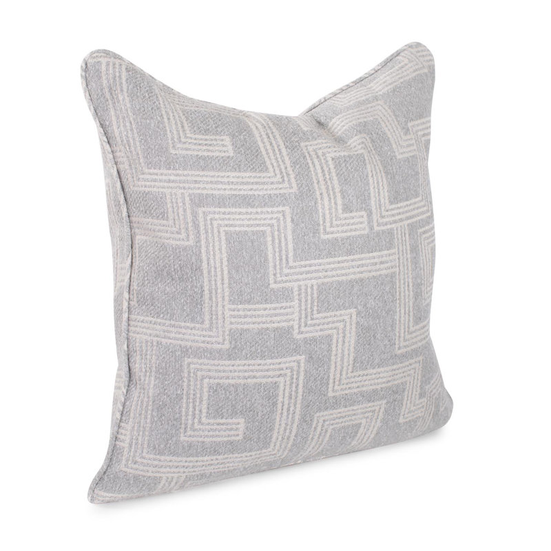 Indoor/Outdoor Pillow Syros Fog, 24"H x 24"W, Gray Striped, Square