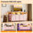 63" TV Stand with 10 Fabric Drawers for 65-75" TV,  LED Entertainment Center TV Console Table with LED Lights & Power Outlets & Open Storage Shelves, Bedroom Storage Chest, Vintage-2032437105