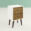 Table de chevet moderne à 2 tiroirs Liberty de l 18 po de style Mid-Century blanc et brun rustique-298659891