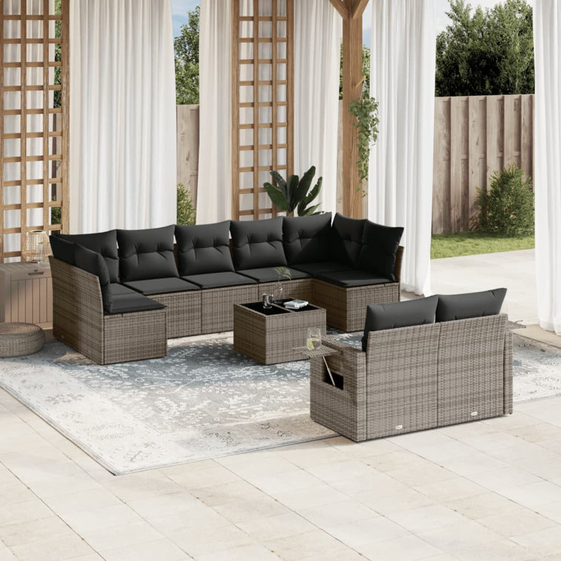 Vidaxl Garden Sofa Set Grey