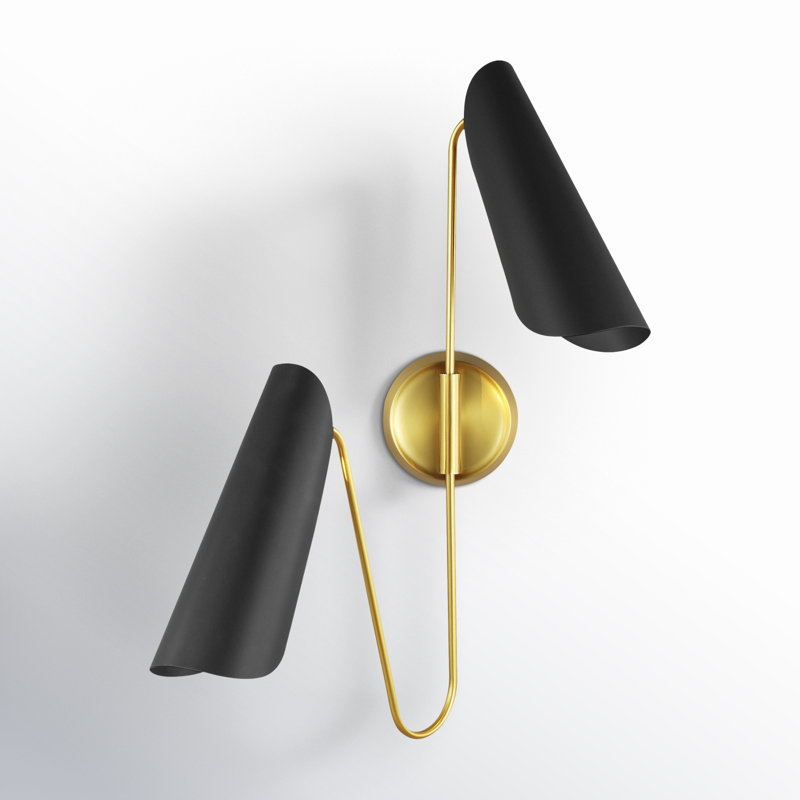 Risa Steel Armed Sconce, Midnight Black