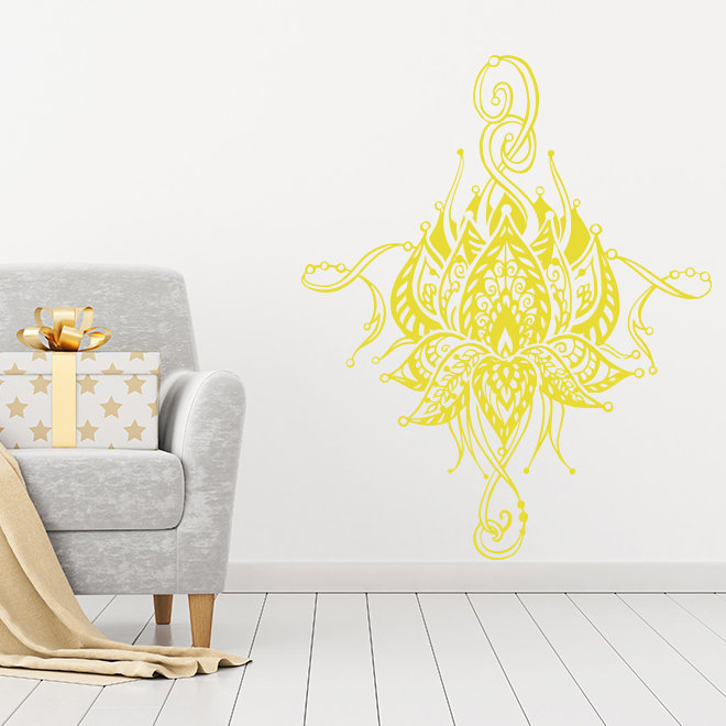 Décalcomanie murale fleur lotus Buller, Jaune