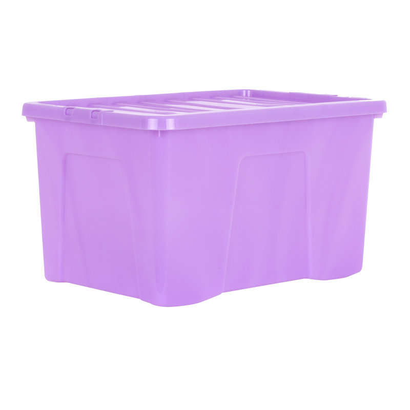 Wham Sparkle 45L Plastic Storage Boxes Pack of 3 Tint Lavender