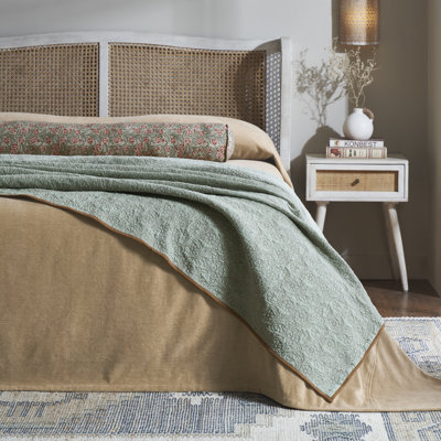 CAROLINE QUILT, MINERAL/SADDLE, QUEEN