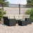 Vidaxl Garden Sofa Set Black PE Rattan, Powder-Coated Steel Medium