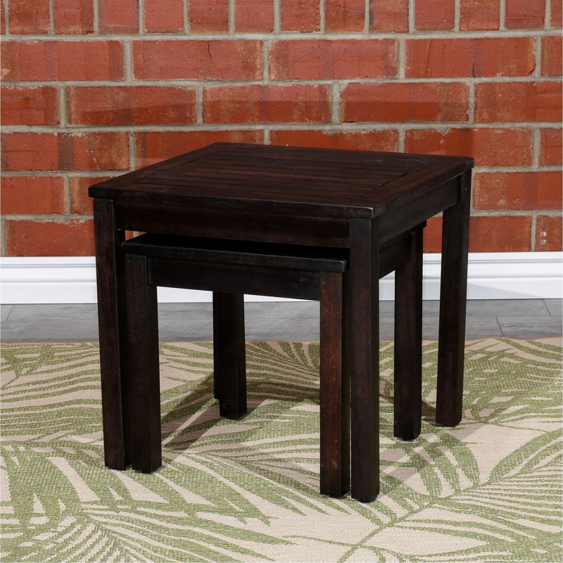 2-Piece Eucalyptus Nesting Table Set, Espresso