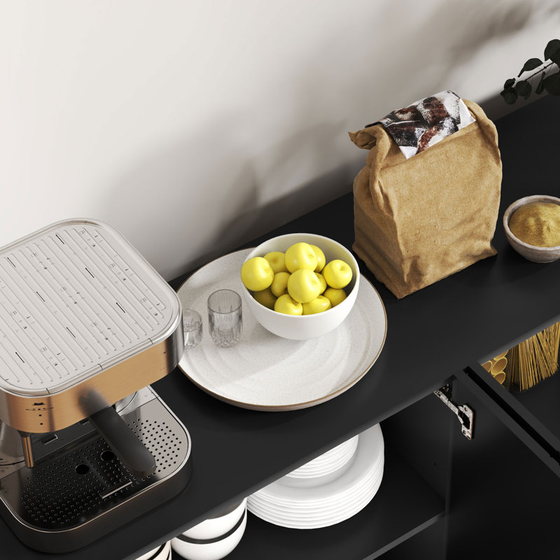 Buffet avec tablettes réglables, portes à fermeture en douceur