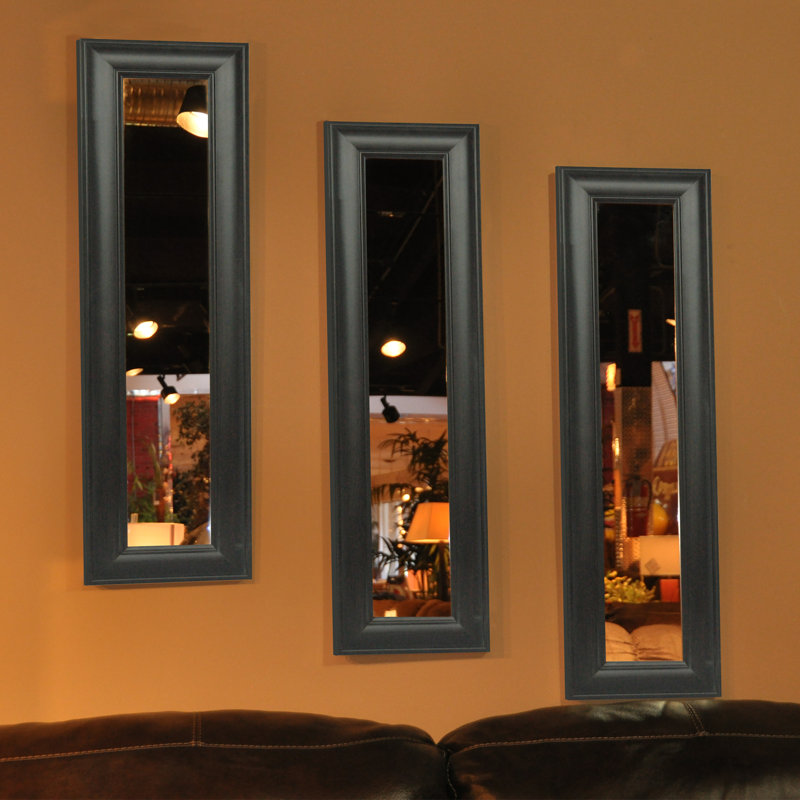 Niami Wood Flat Wall Mirror, 11" H x 32" W, 2