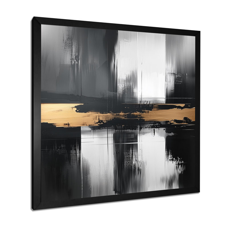 Orenbuch - Abstract Wall Art, Picture Framed Print, Black, 16" H x 16" W