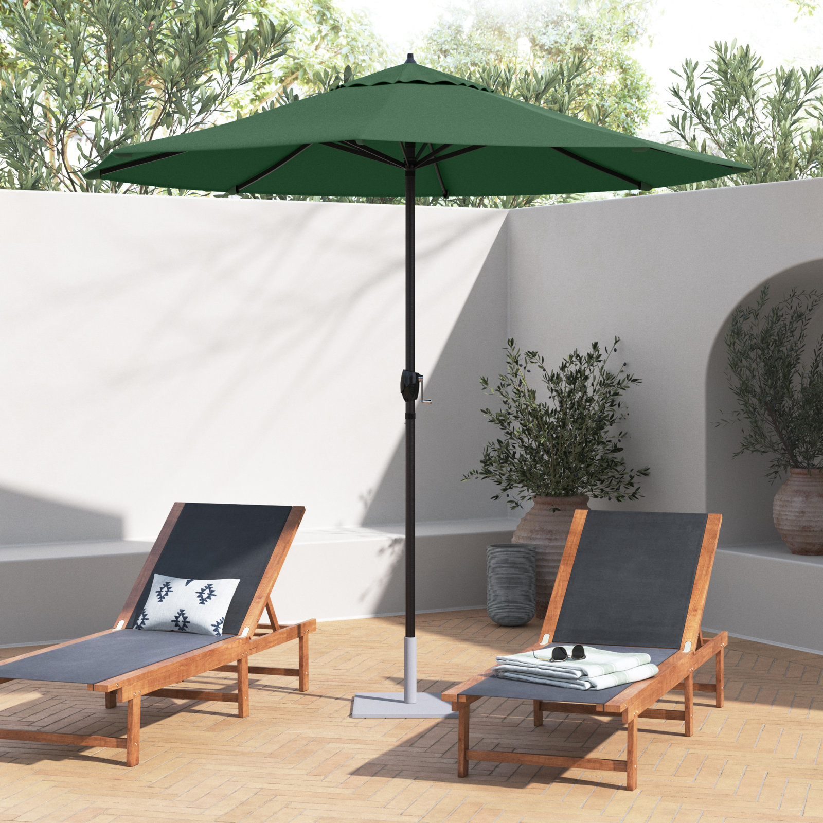 Mika 108'' Outdoor Umbrella, Hunter Green Performance